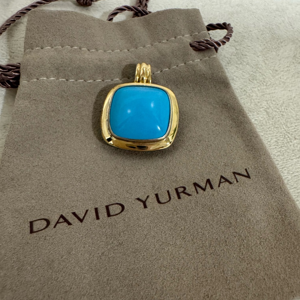 David Yurman Albion 18kt gold, sterling silver, and turquoise pendant.